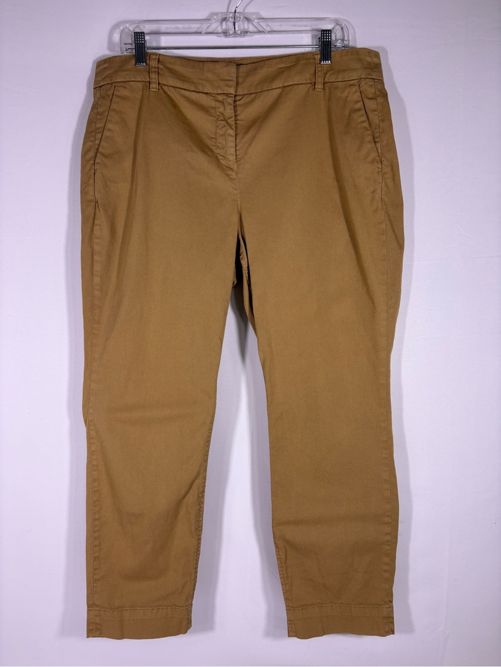 J.Crew Chino Pants Womens Tan Khaki Cotton Stretch Ankle Pants Size 16